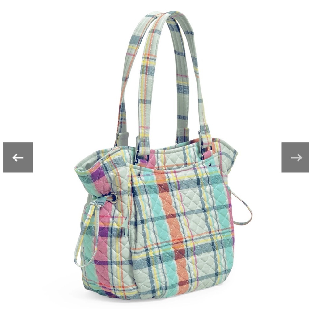 Vera Bradley Super Cute Recycled Cotton Colorful Glenna Satchel Tote Bag - Picture 2 of 7